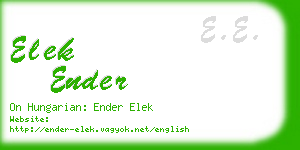 elek ender business card